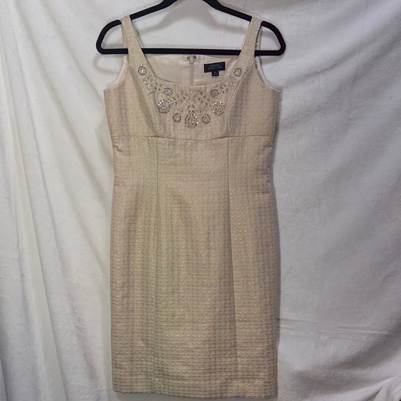 Tahari ASL Metallic Jacquard Dress and Jacket Set by Arthur S. Levine Size 4 - Picture 7 of 13